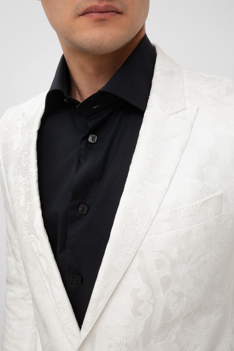 костюм  из фактурного жаккарда из италии вид сбоку