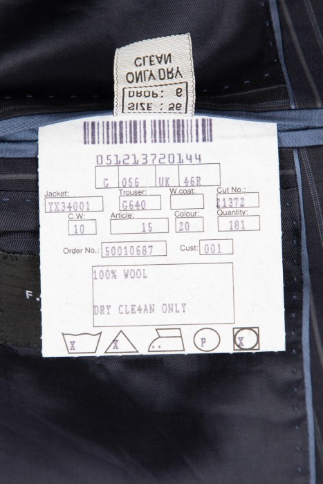 костюм  для взрослого возраста с изнаночной стороны