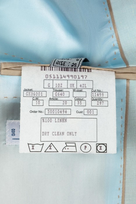 костюм  для взрослого возраста с изнаночной стороны