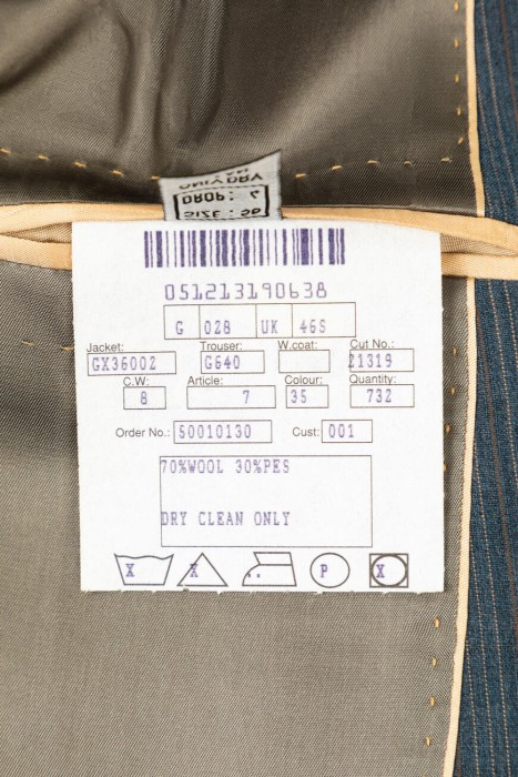 костюм  для взрослого возраста с изнаночной стороны