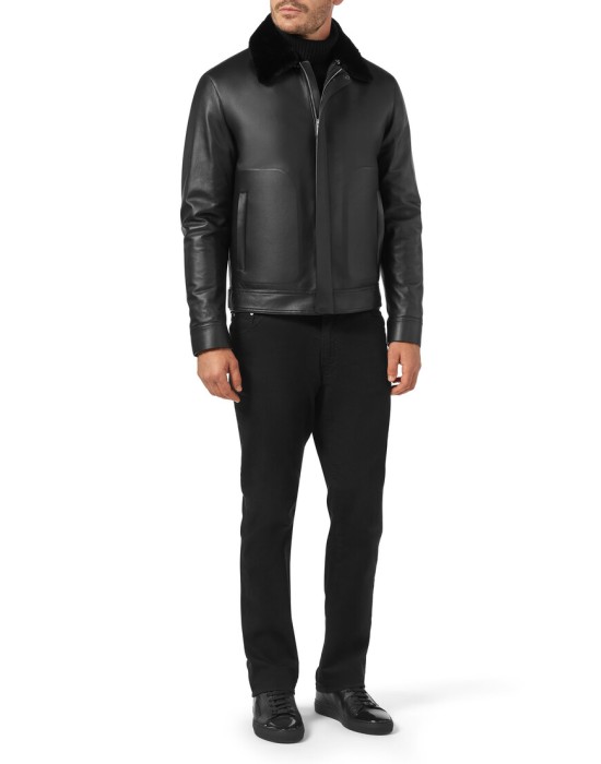 кожаная куртка  из италии вид сбоку