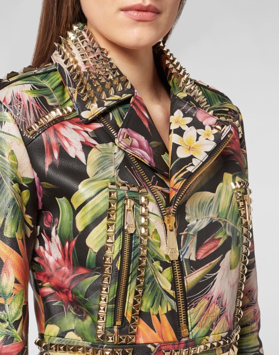 кожаная куртка  из америки вид сбоку