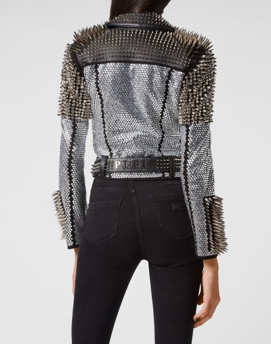 кожаная куртка  из америки вид сбоку