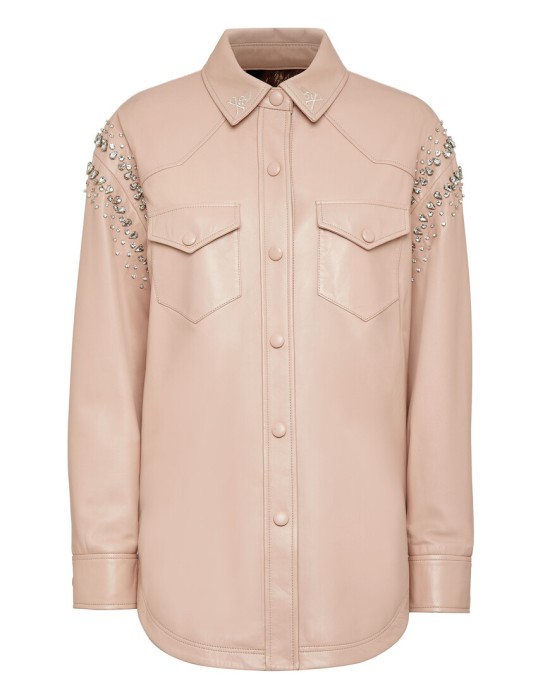 кожаная куртка  от бренда philipp plein вид слева