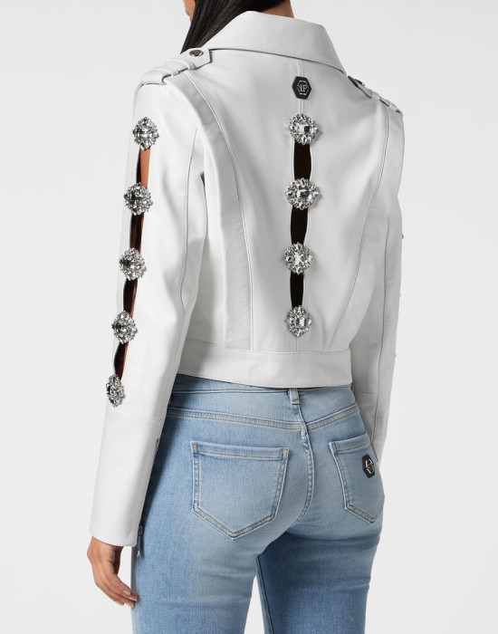 кожаная куртка  из америки вид сбоку