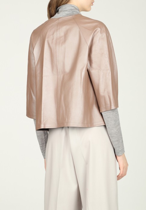 кожаная куртка  из италии вид сбоку