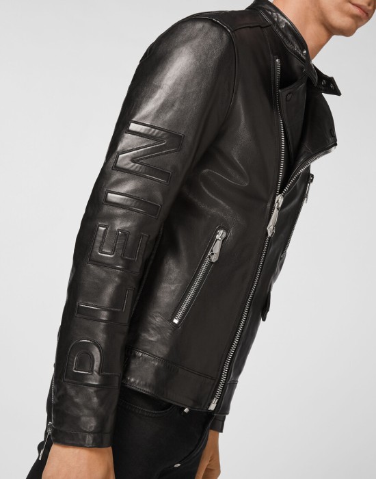 кожаная куртка  из америки вид сбоку