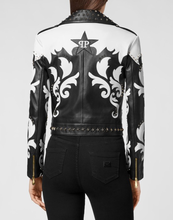 кожаная куртка  из америки вид сбоку