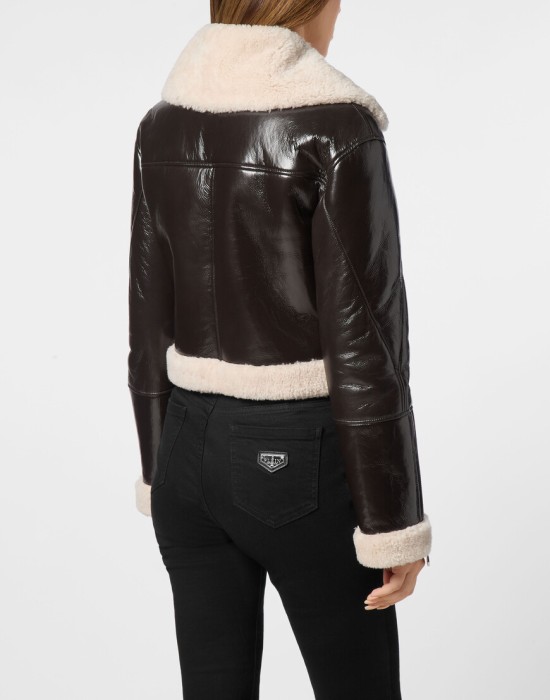 кожаная куртка  из америки вид сбоку