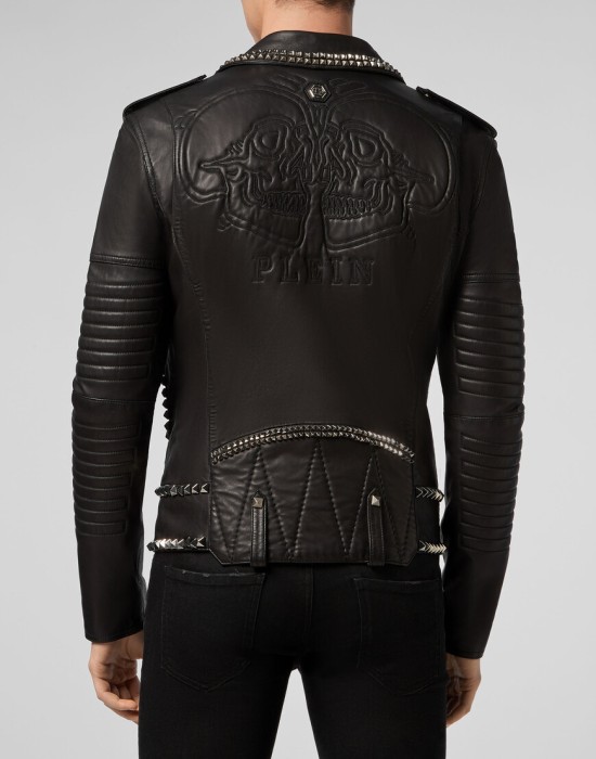 кожаная куртка  из америки вид сбоку