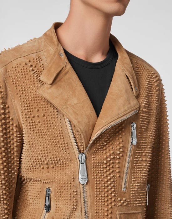 кожаная куртка  из америки вид сбоку