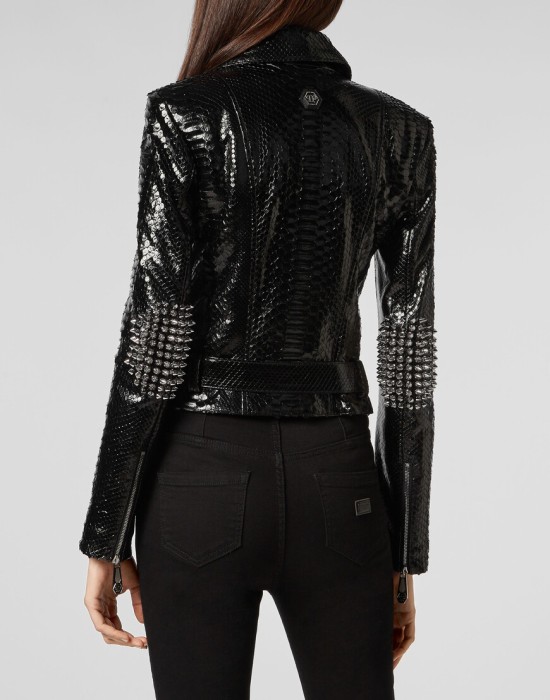 кожаная куртка  из америки вид сбоку