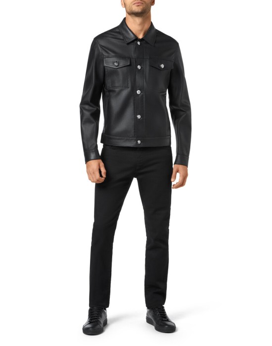 кожаная куртка  из италии вид сбоку