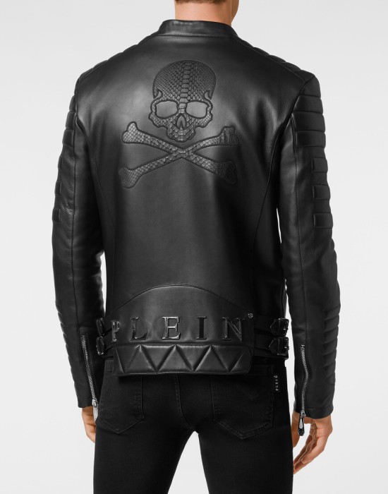 кожаная куртка  из америки вид сбоку