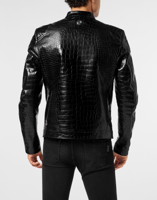 кожаная куртка  из америки вид сбоку