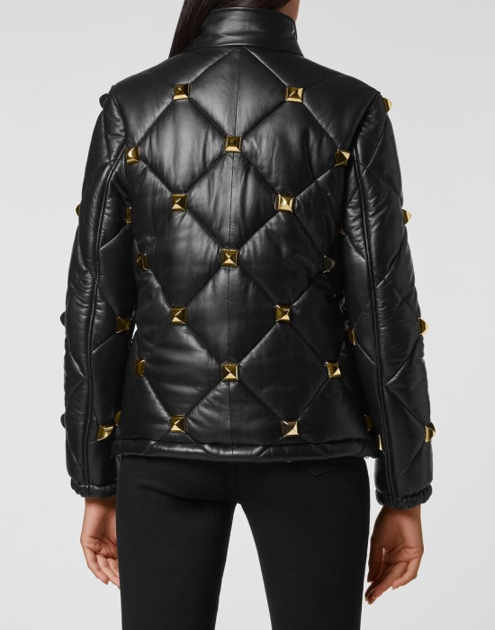 кожаная куртка  из америки вид сбоку