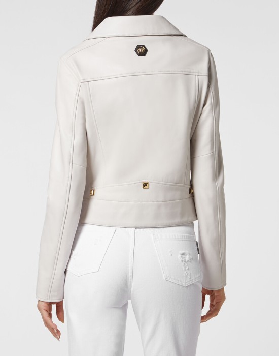 кожаная куртка  из америки вид сбоку