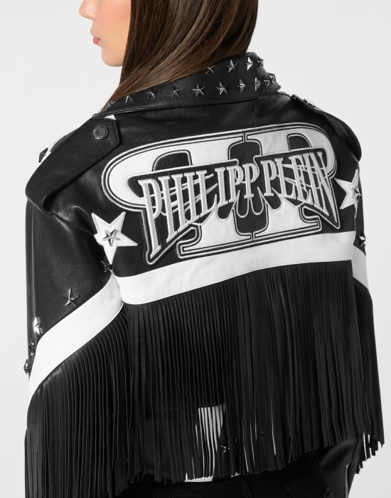 кожаная куртка  универсального стиля с лицевой стороны