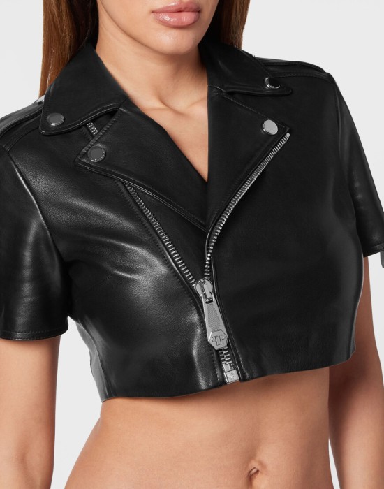 кожаная куртка  из америки вид сбоку