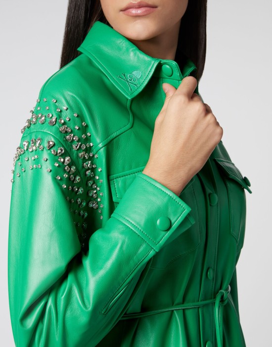 кожаная куртка  из америки вид сбоку