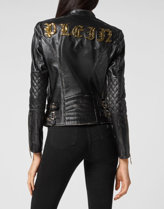 кожаная куртка  из америки вид сбоку