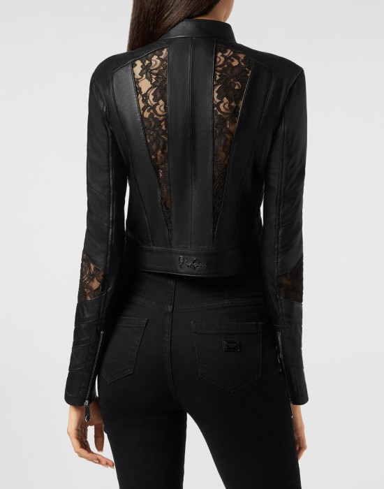 кожаная куртка  из америки вид сбоку