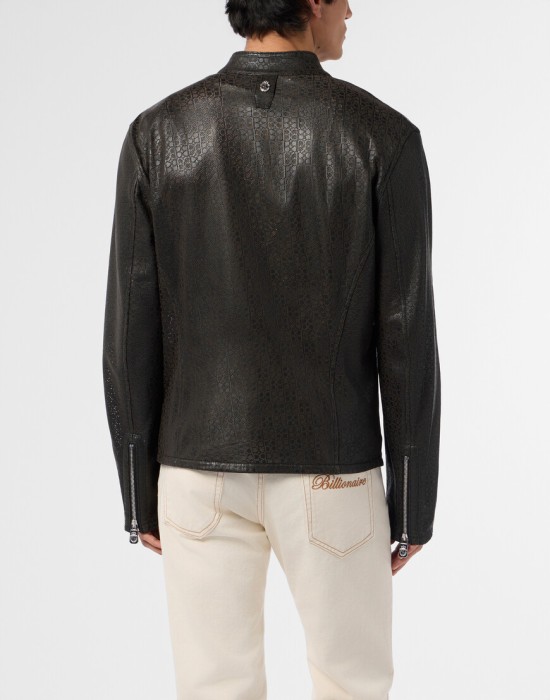 кожаная куртка  из италии вид сбоку