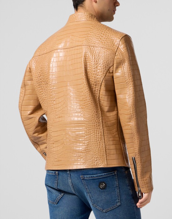 кожаная куртка  из америки вид сбоку