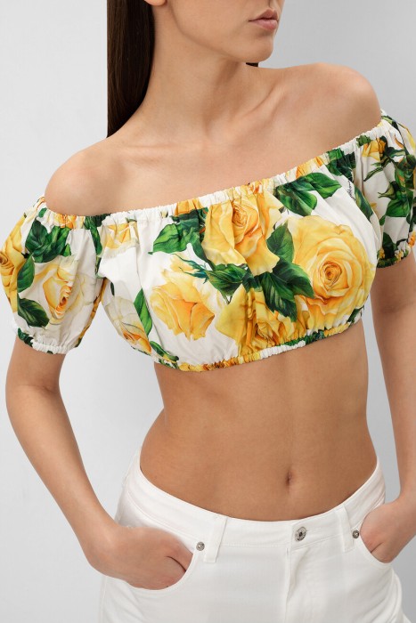 кроп-топ  модель из коллекции flowering из италии вид сбоку