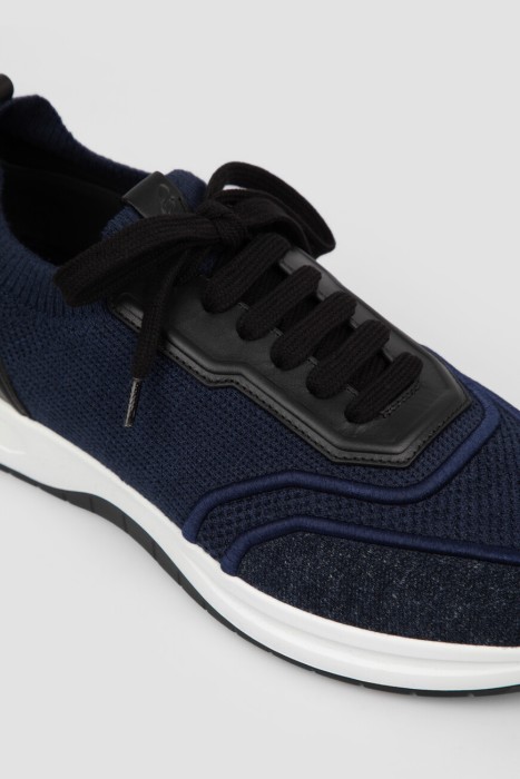 кроссовки  из хлопка спереди