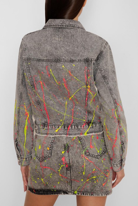 куртка  с цветным напылением серый/цветной по цене 64400 руб вид справа