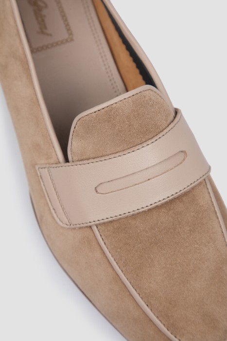 лоферы  модель monza из эксклюзивной коллекции из льна спереди