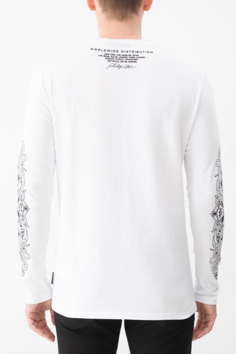 лонгслив  модель chrome crest от бренда philipp plein вид слева