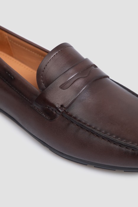 мокасины  из кожи спереди