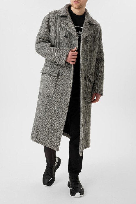 пальто  из деликатной шерсти virgin от бренда dolce & gabbana вид слева