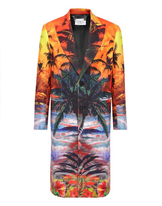 пальто  от бренда philipp plein вид слева