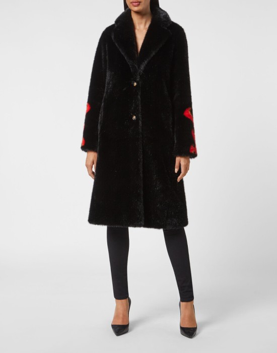 пальто  от бренда philipp plein вид слева