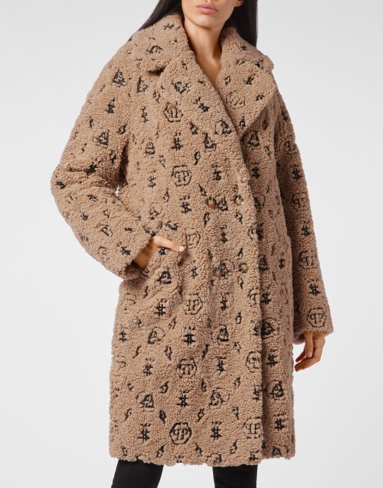 пальто  от бренда philipp plein вид слева