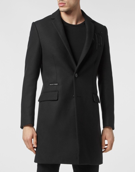 пальто  от бренда philipp plein вид слева