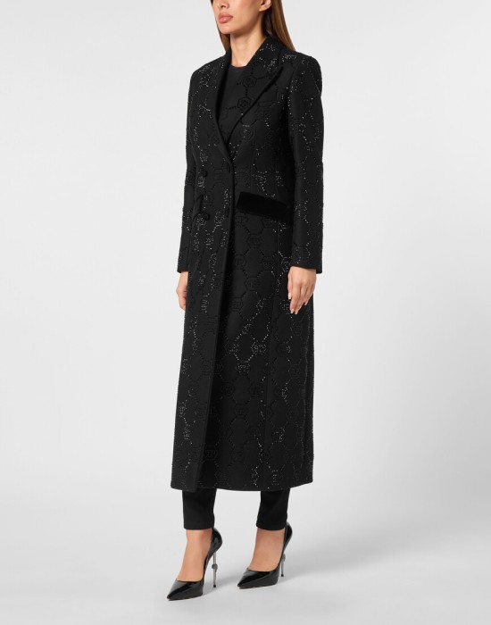 пальто  от бренда philipp plein вид слева