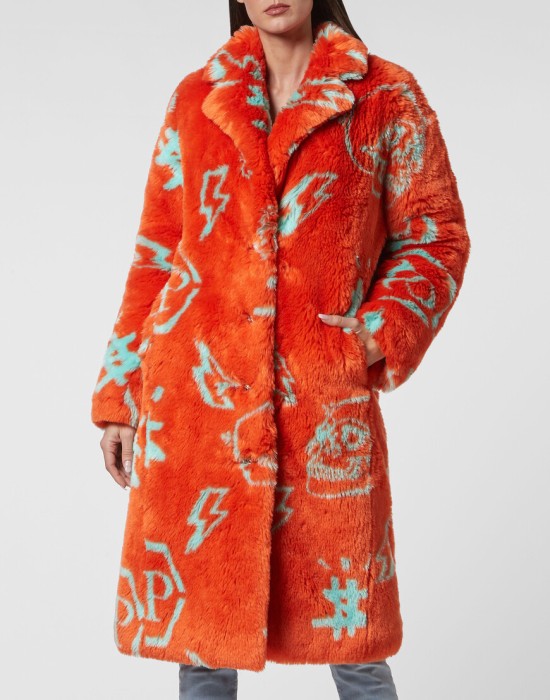 пальто  от бренда philipp plein вид слева