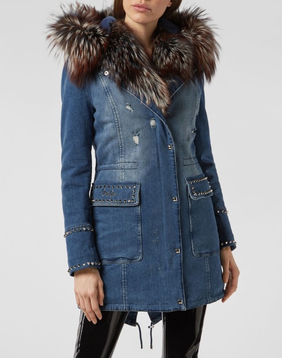 пальто  от бренда philipp plein вид слева