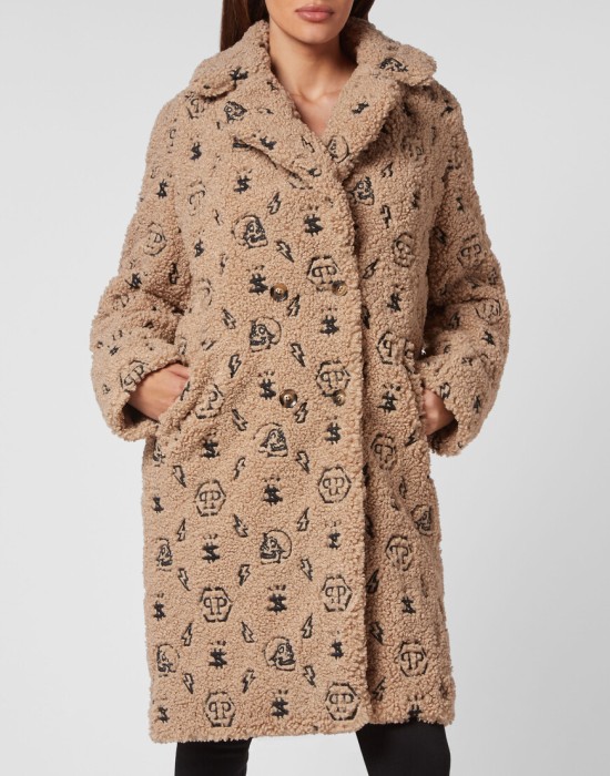 пальто  от бренда philipp plein вид слева