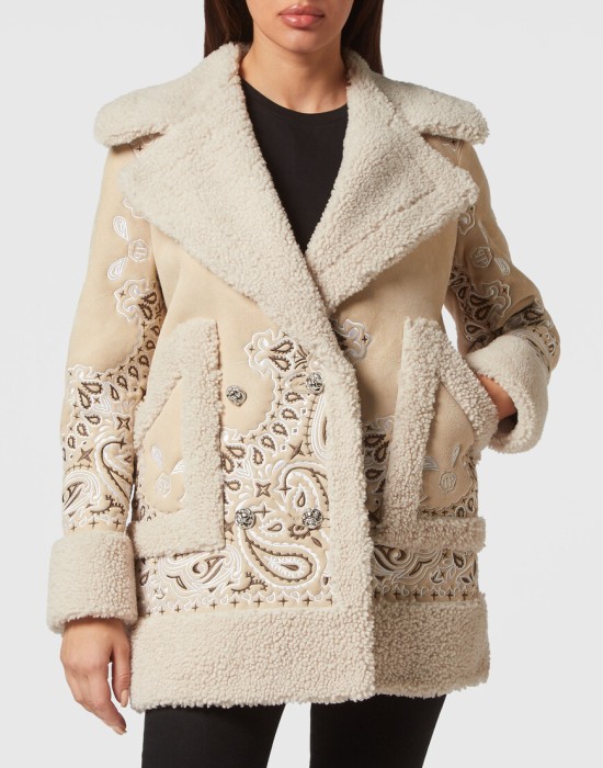 пальто  от бренда philipp plein вид слева