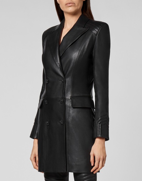 пальто  от бренда philipp plein вид слева