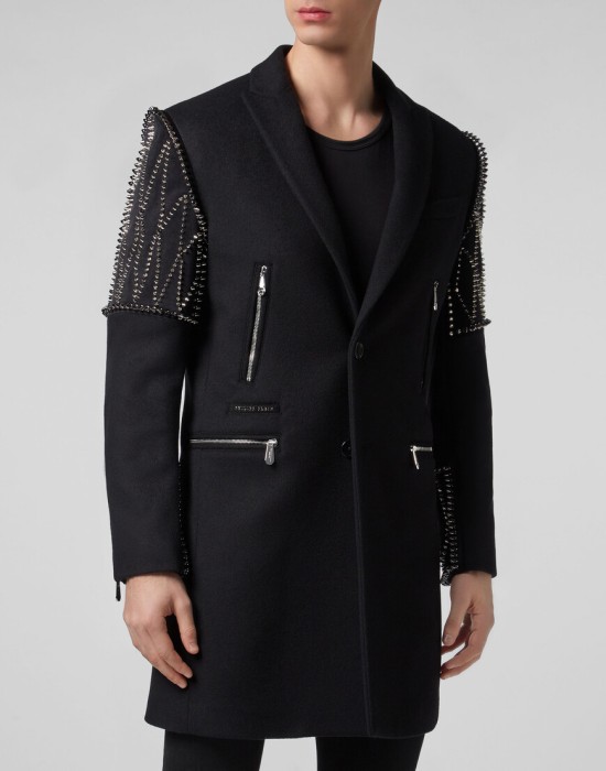 пальто  от бренда philipp plein вид слева