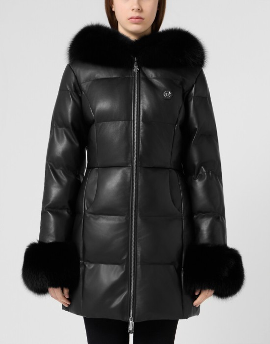 пальто  от бренда philipp plein вид слева