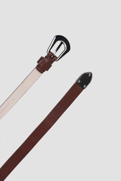 pемень  из кожи спереди