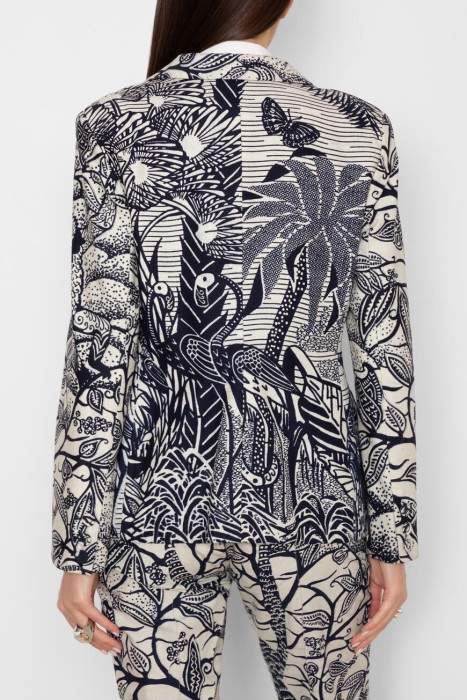 пиджак  с принтом toile de jouy белый/синий по цене 170200 руб вид справа