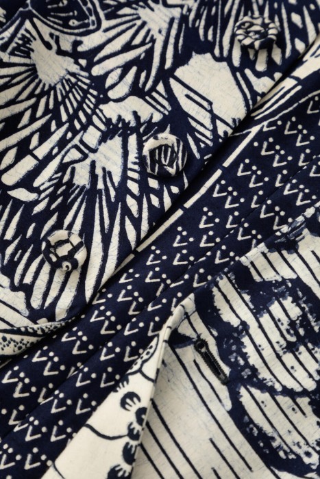 пиджак  с принтом toile de jouy белый/синий из хлопка спереди